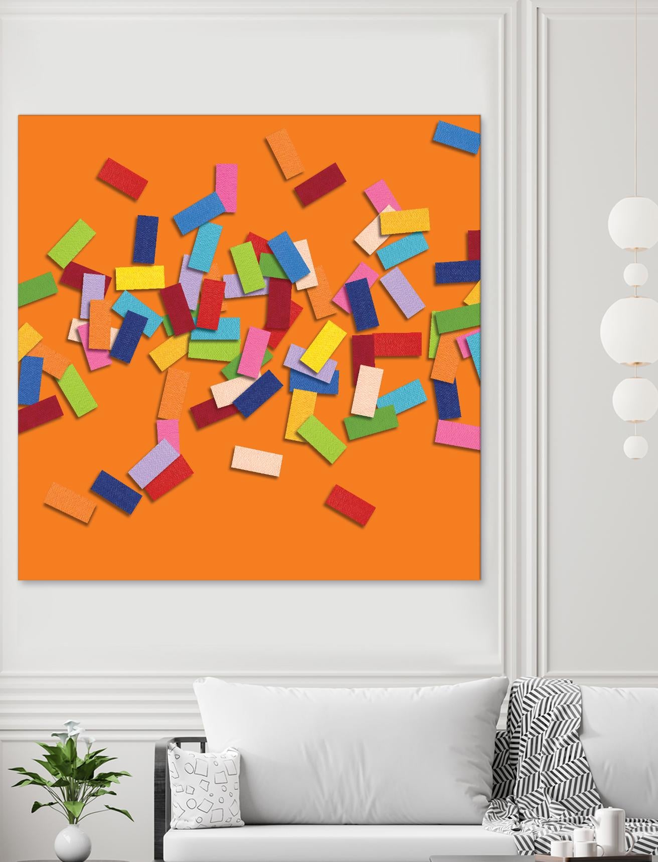 CONFETTI D -orange by Celine Cimon on GIANT ART - orange abstract canadian