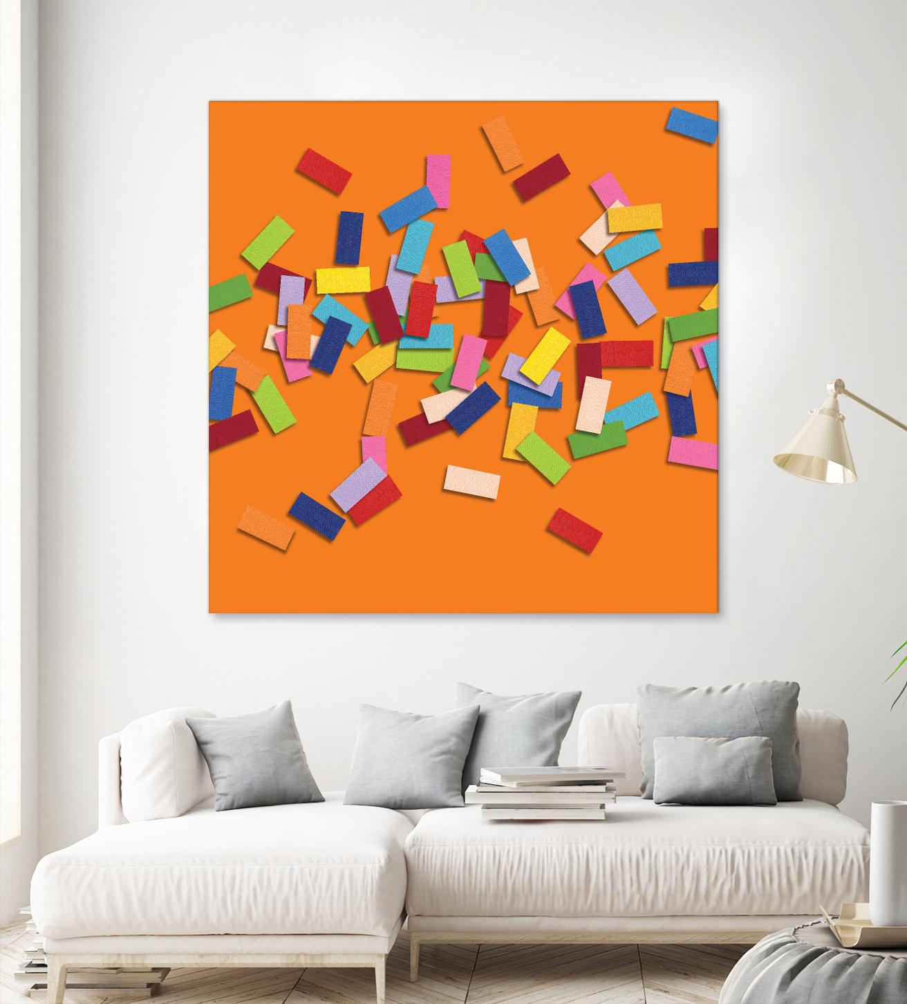 CONFETTI D -orange by Celine Cimon on GIANT ART - orange abstract canadian