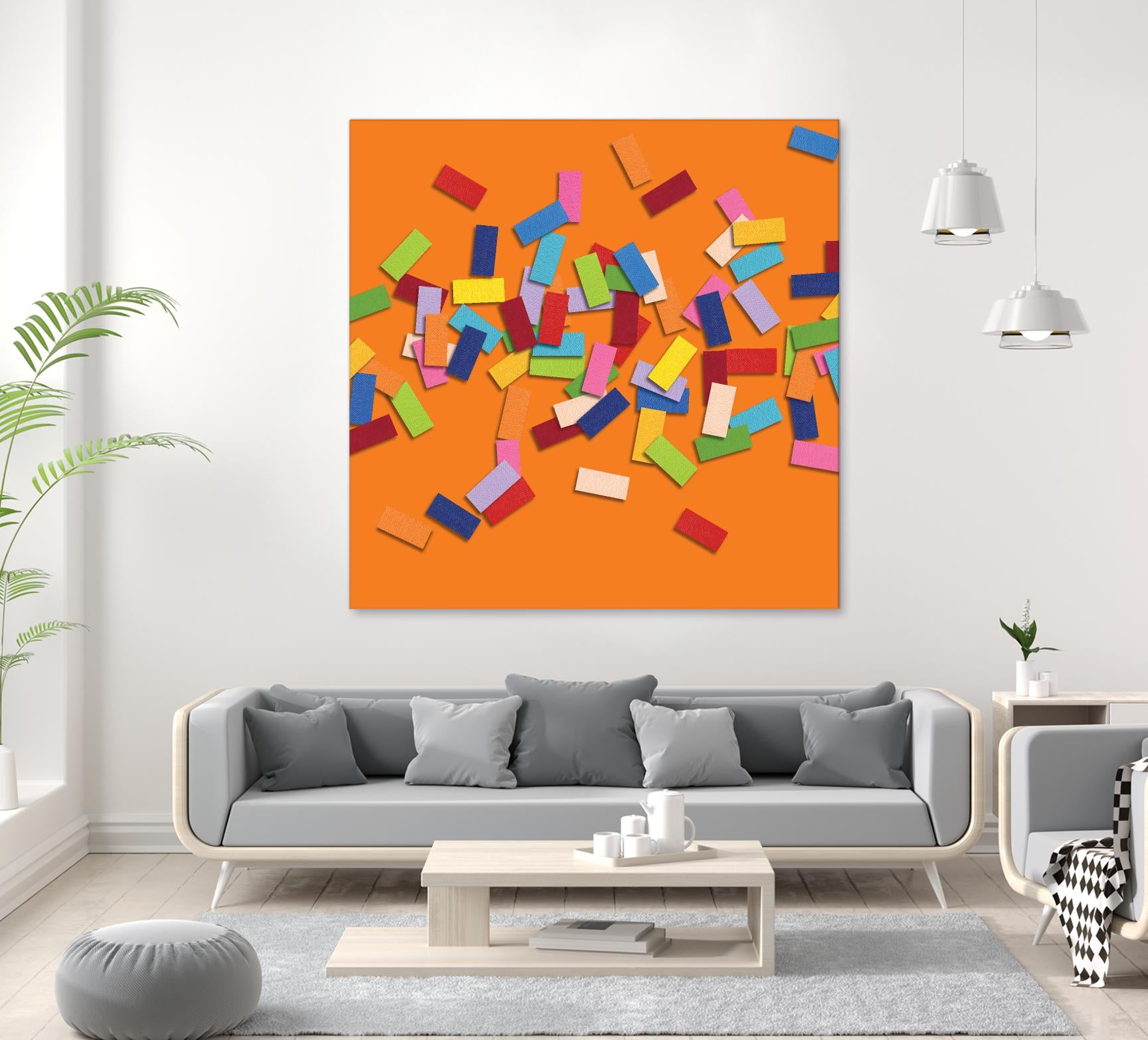 CONFETTI D -orange by Celine Cimon on GIANT ART - orange abstract canadian