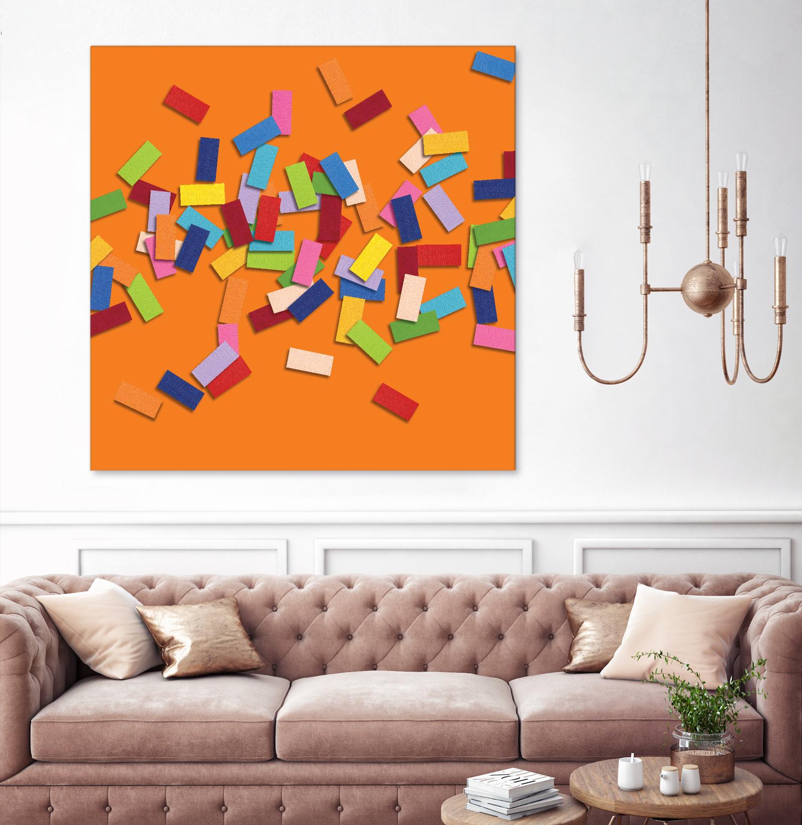 CONFETTI D -orange by Celine Cimon on GIANT ART - orange abstract canadian
