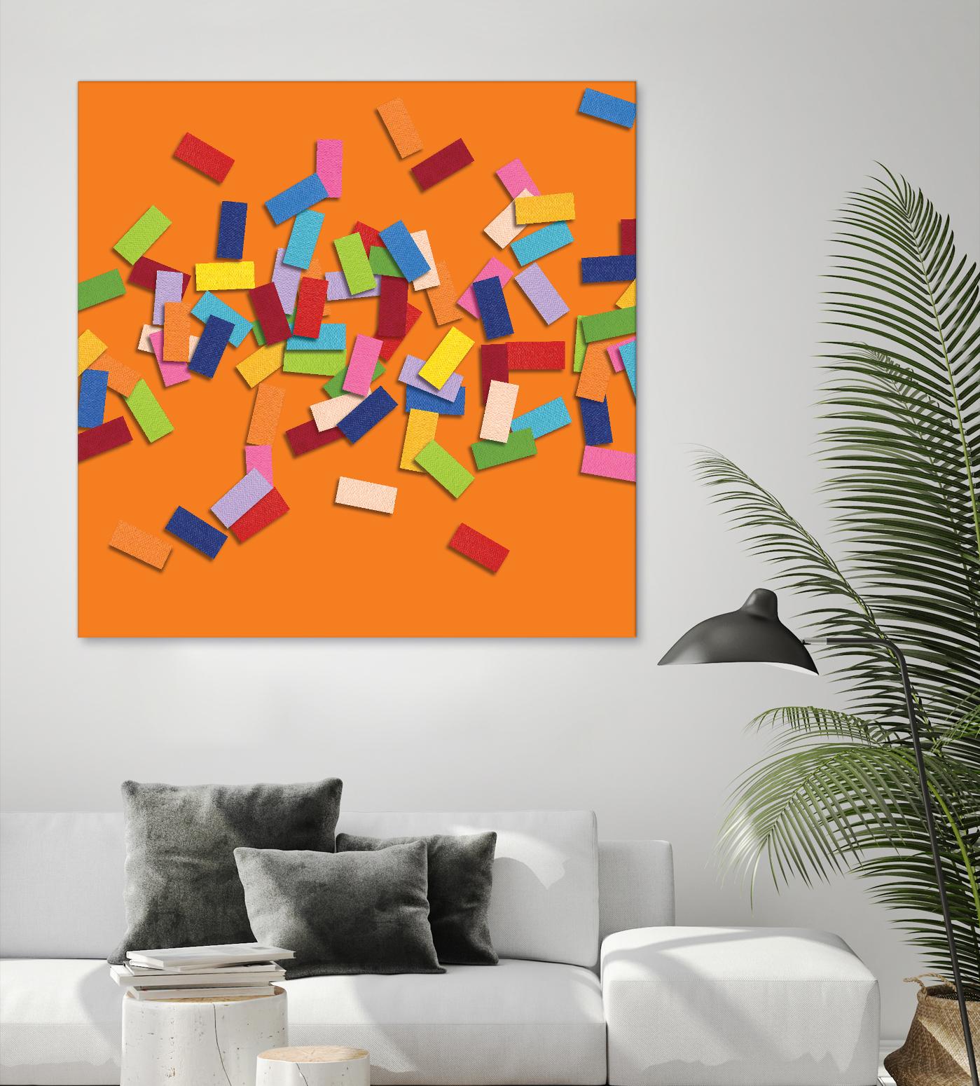 CONFETTI D -orange by Celine Cimon on GIANT ART - orange abstract canadian