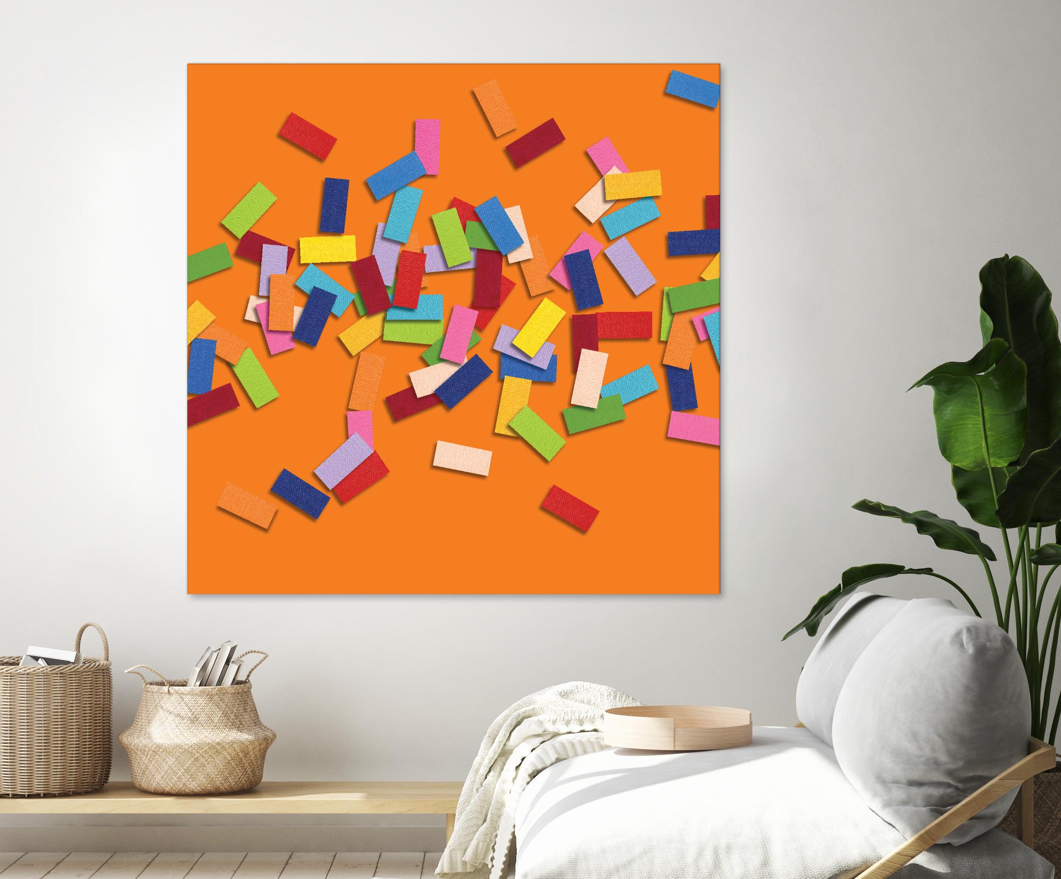 CONFETTI D -orange by Celine Cimon on GIANT ART - orange abstract canadian