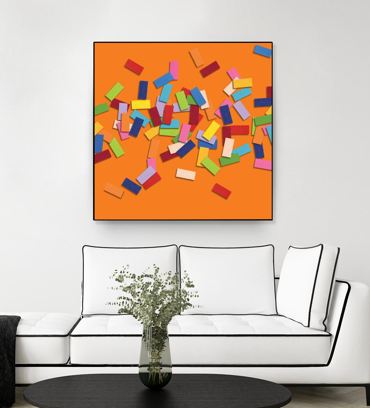 CONFETTI D -orange by Celine Cimon on GIANT ART - orange abstract canadian