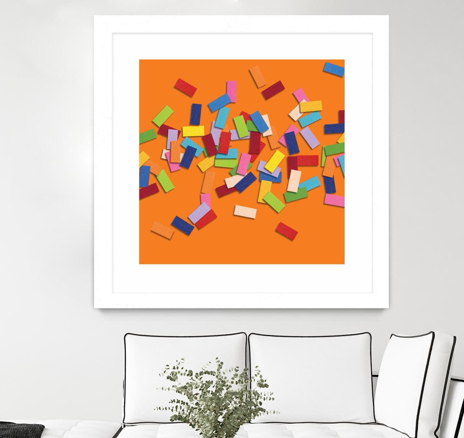 CONFETTI D -orange by Celine Cimon on GIANT ART - orange abstract canadian