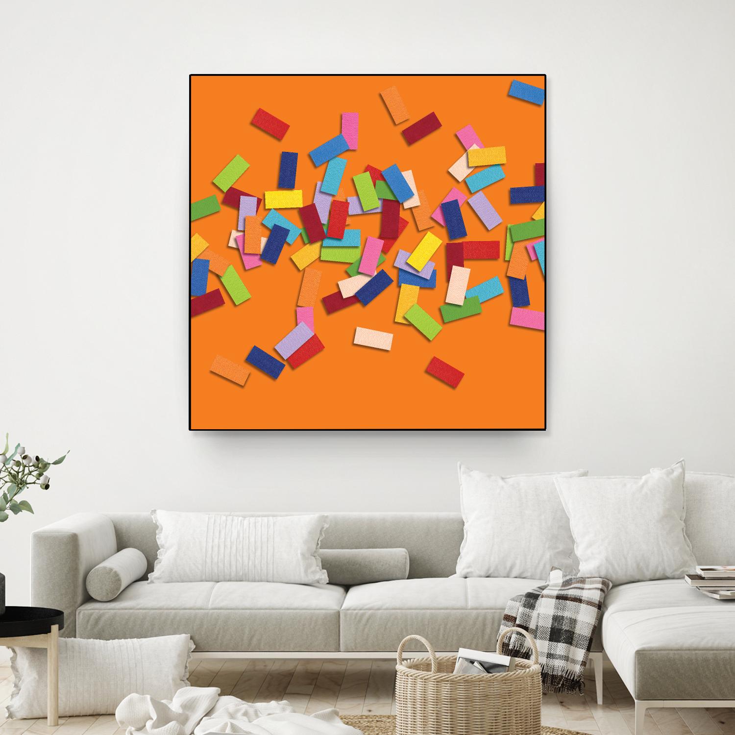 CONFETTI D -orange by Celine Cimon on GIANT ART - orange abstract canadian