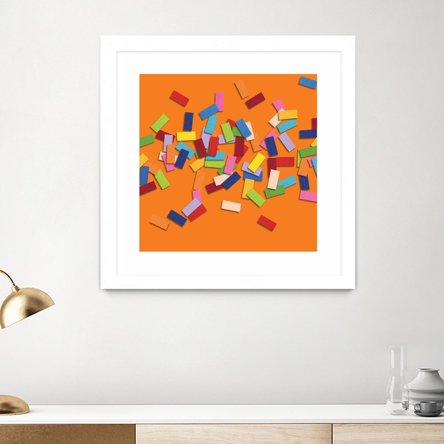 CONFETTI D -orange by Celine Cimon on GIANT ART - orange abstract canadian