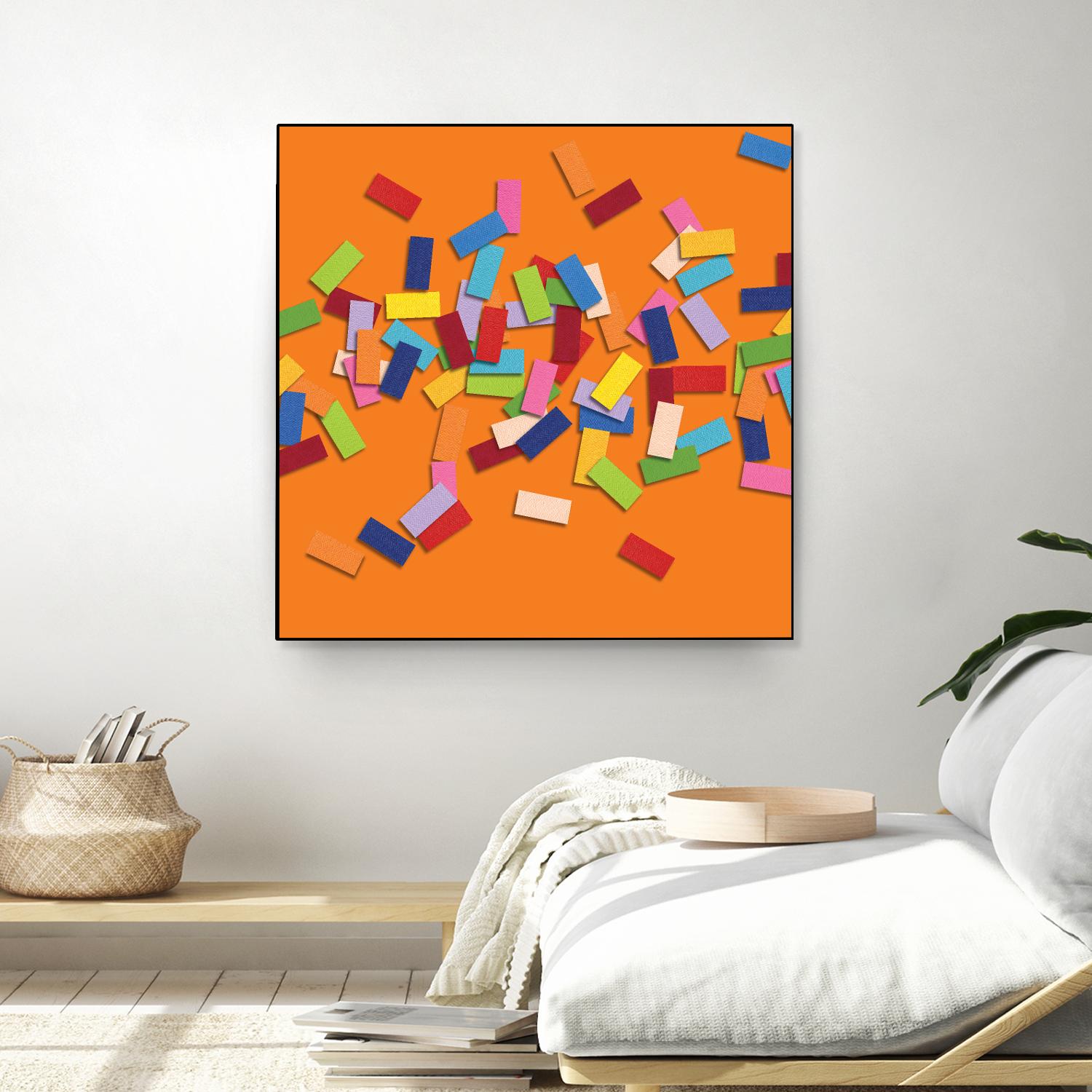 CONFETTI D -orange by Celine Cimon on GIANT ART - orange abstract canadian