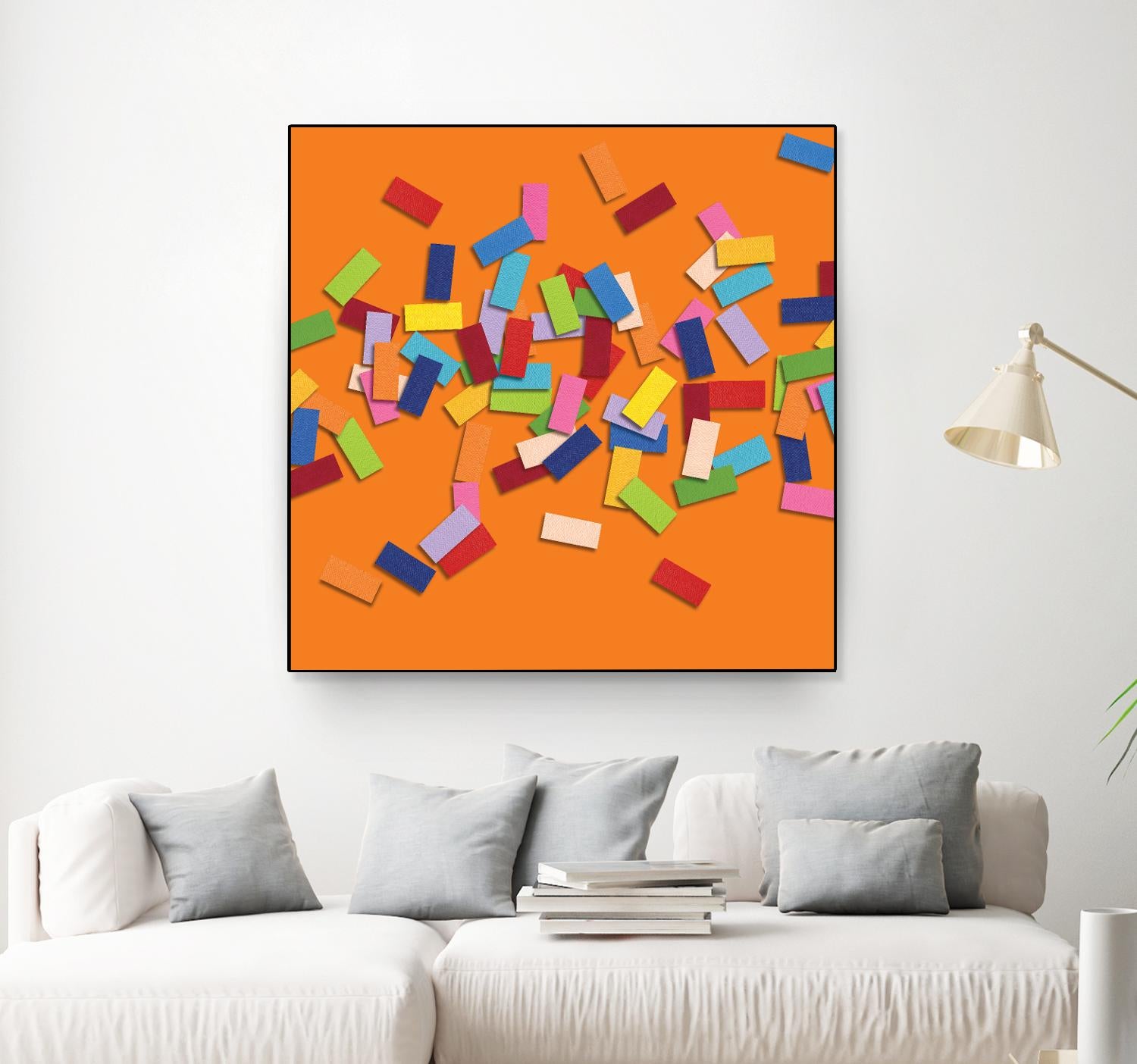 CONFETTI D -orange by Celine Cimon on GIANT ART - orange abstract canadian