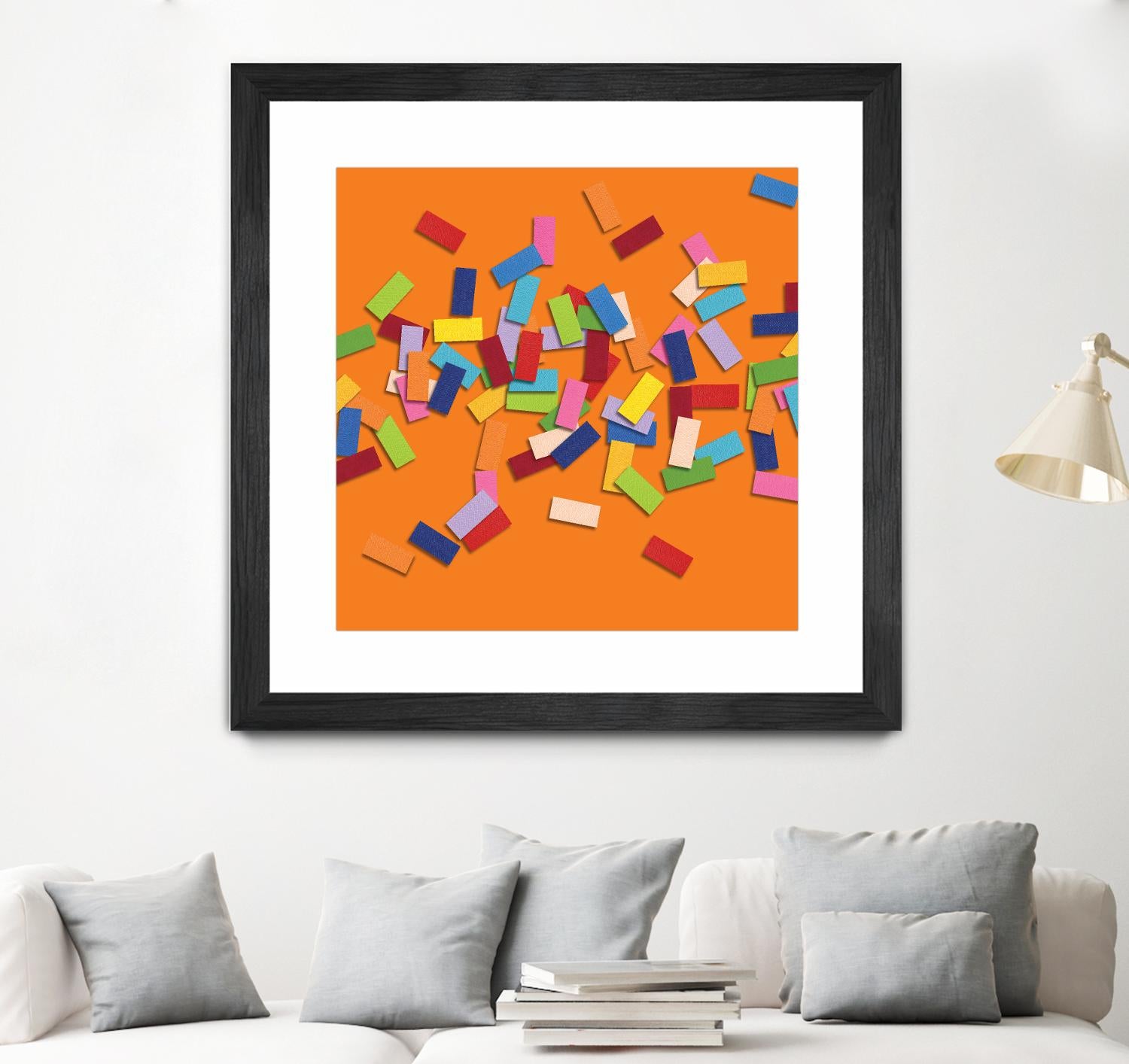 CONFETTI D -orange by Celine Cimon on GIANT ART - orange abstract canadian