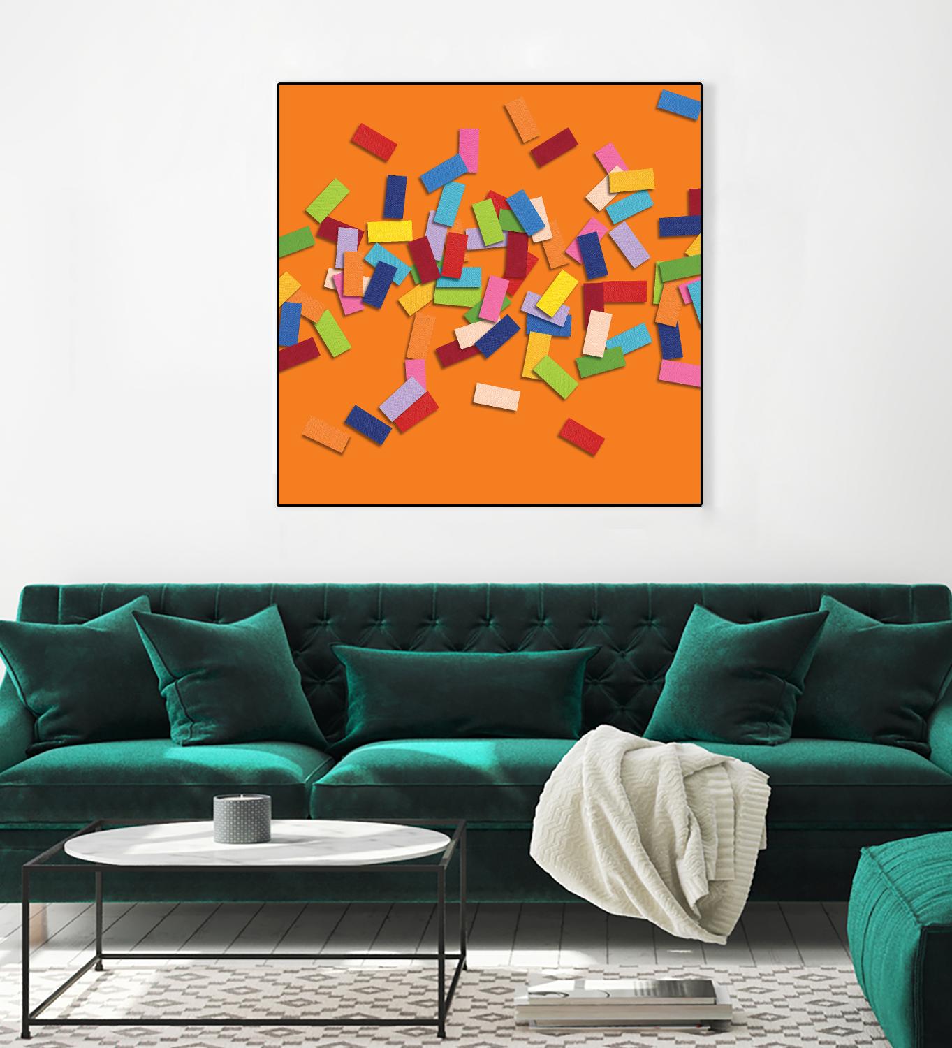 CONFETTI D -orange by Celine Cimon on GIANT ART - orange abstract canadian