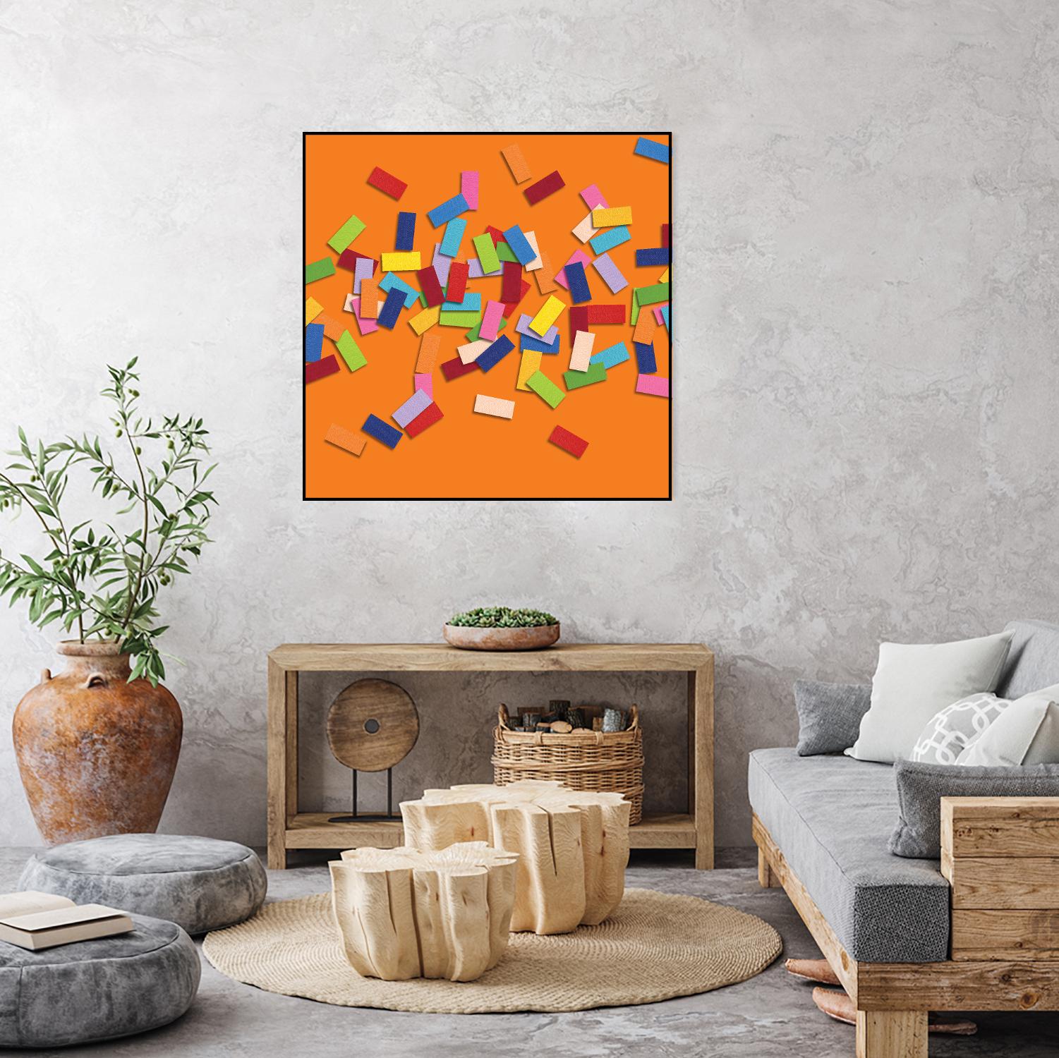 CONFETTI D -orange by Celine Cimon on GIANT ART - orange abstract canadian