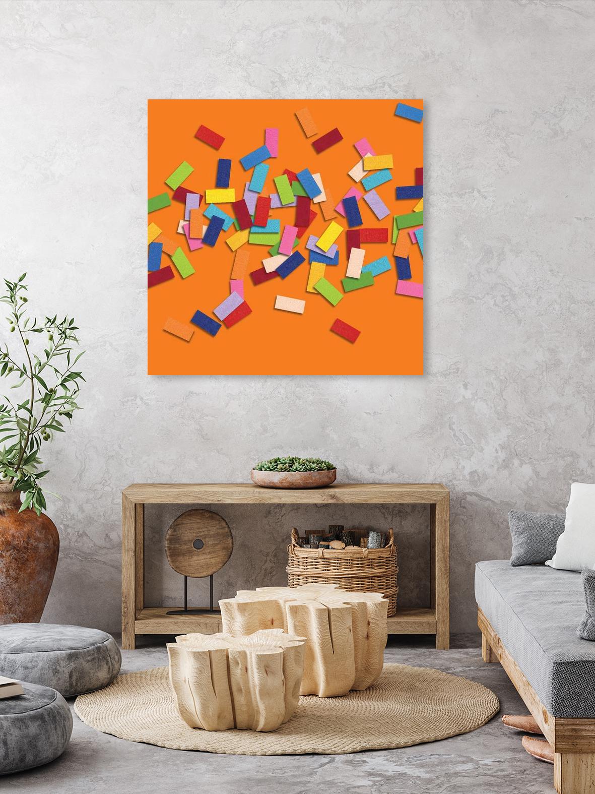 CONFETTI D -orange by Celine Cimon on GIANT ART - orange abstract canadian