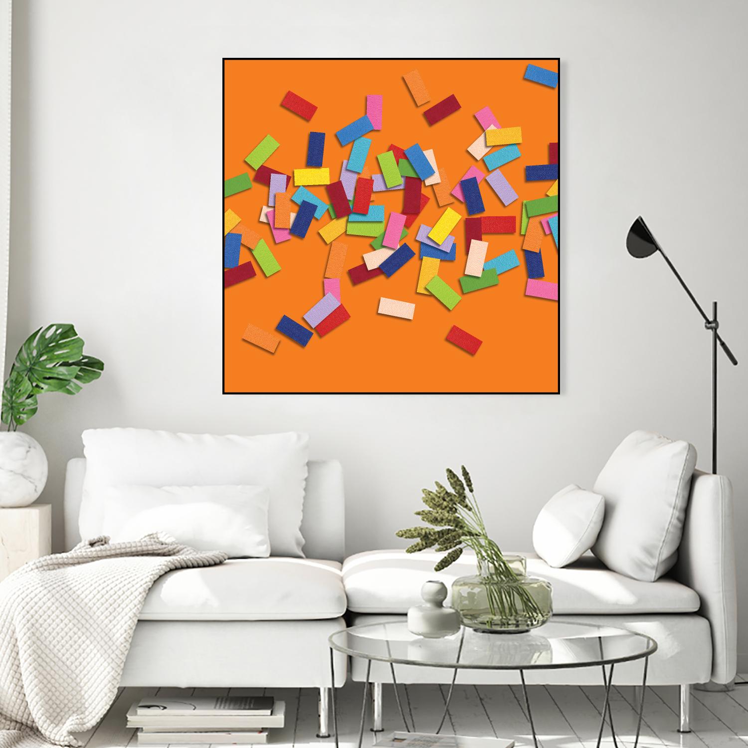 CONFETTI D -orange by Celine Cimon on GIANT ART - orange abstract canadian