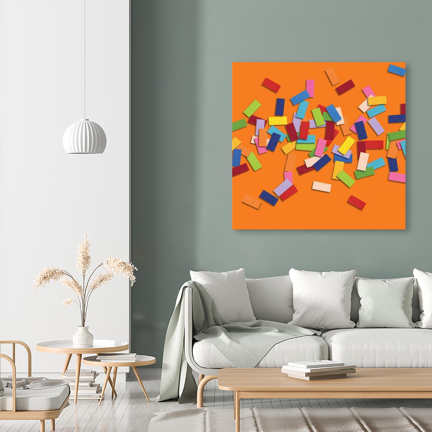 CONFETTI D -orange by Celine Cimon on GIANT ART - orange abstract canadian