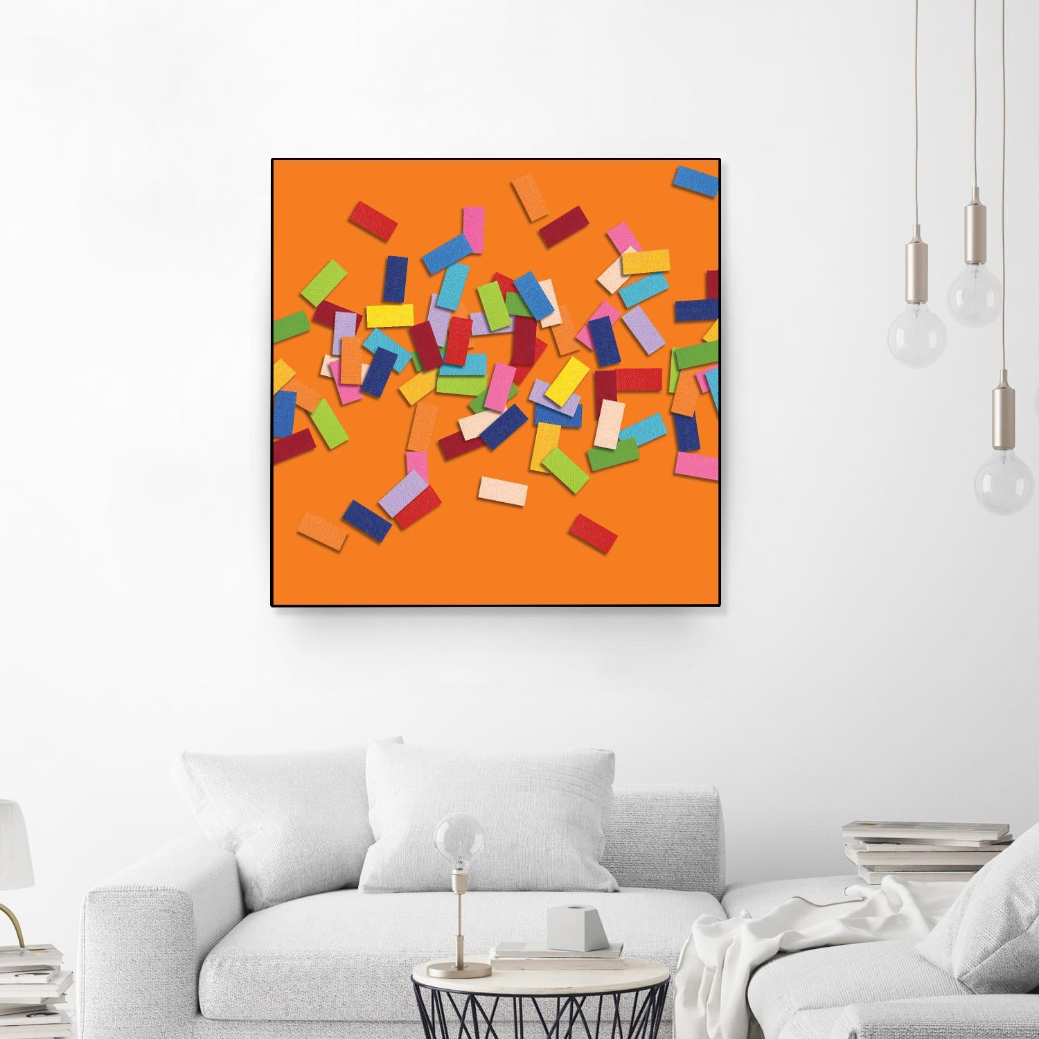 CONFETTI D -orange by Celine Cimon on GIANT ART - orange abstract canadian