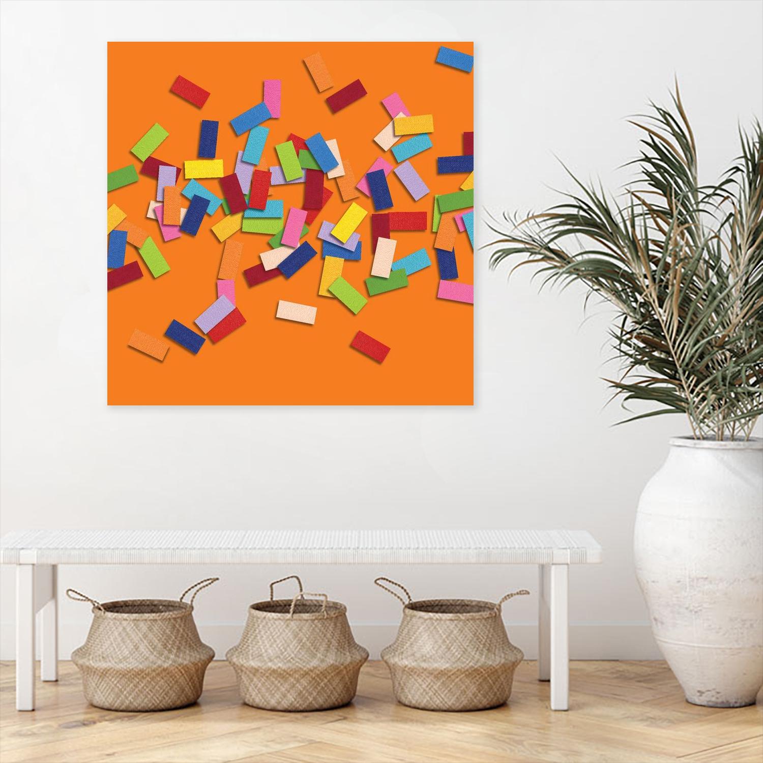 CONFETTI D -orange by Celine Cimon on GIANT ART - orange abstract canadian