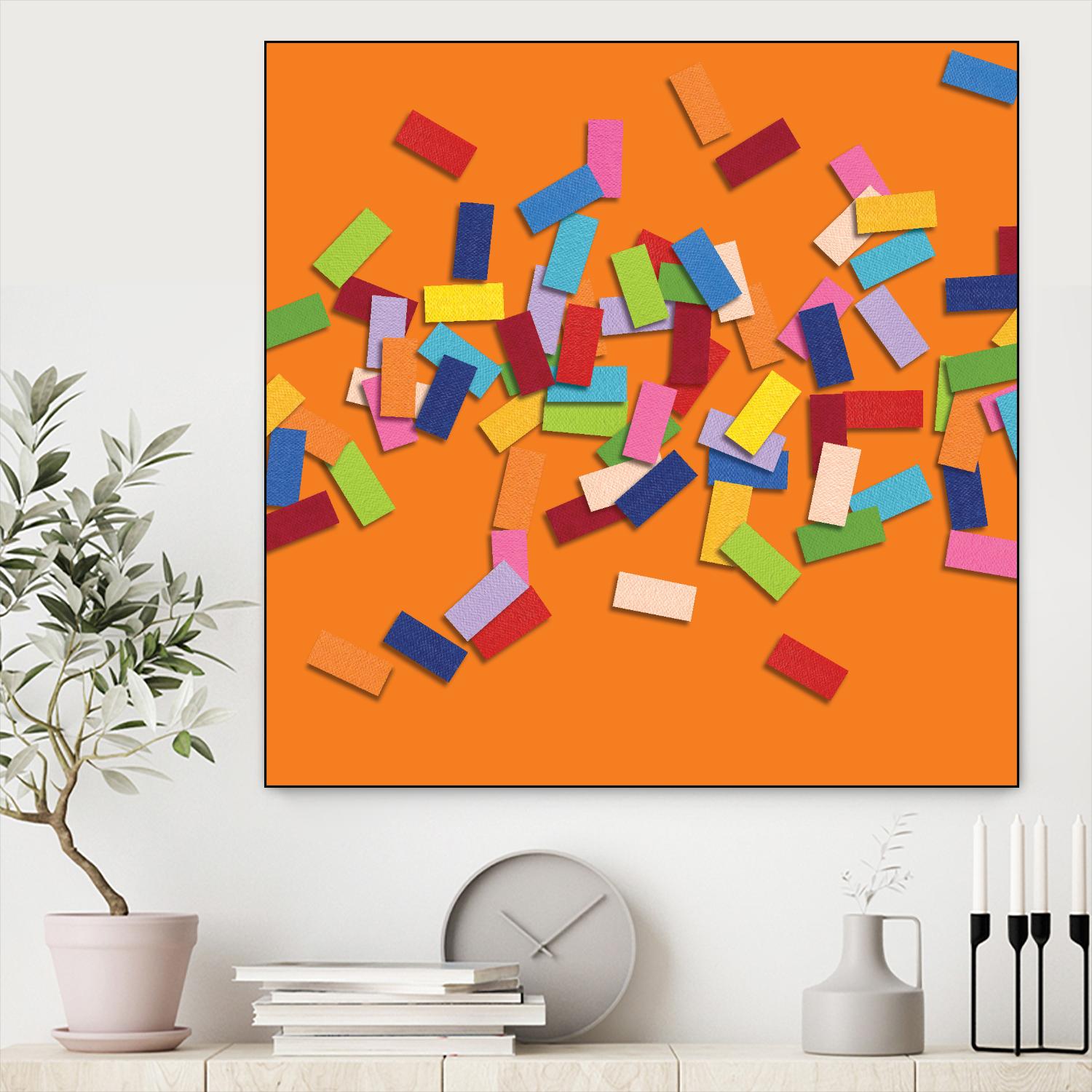 CONFETTI D -orange by Celine Cimon on GIANT ART - orange abstract canadian