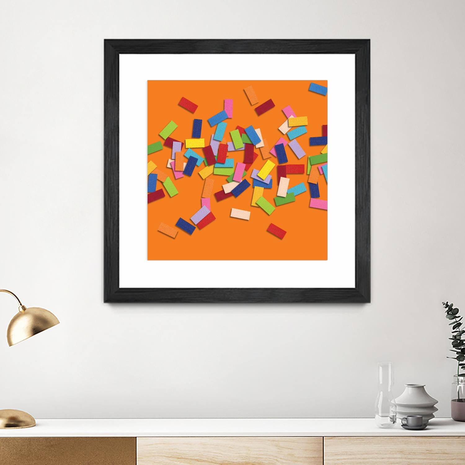 CONFETTI D -orange by Celine Cimon on GIANT ART - orange abstract canadian
