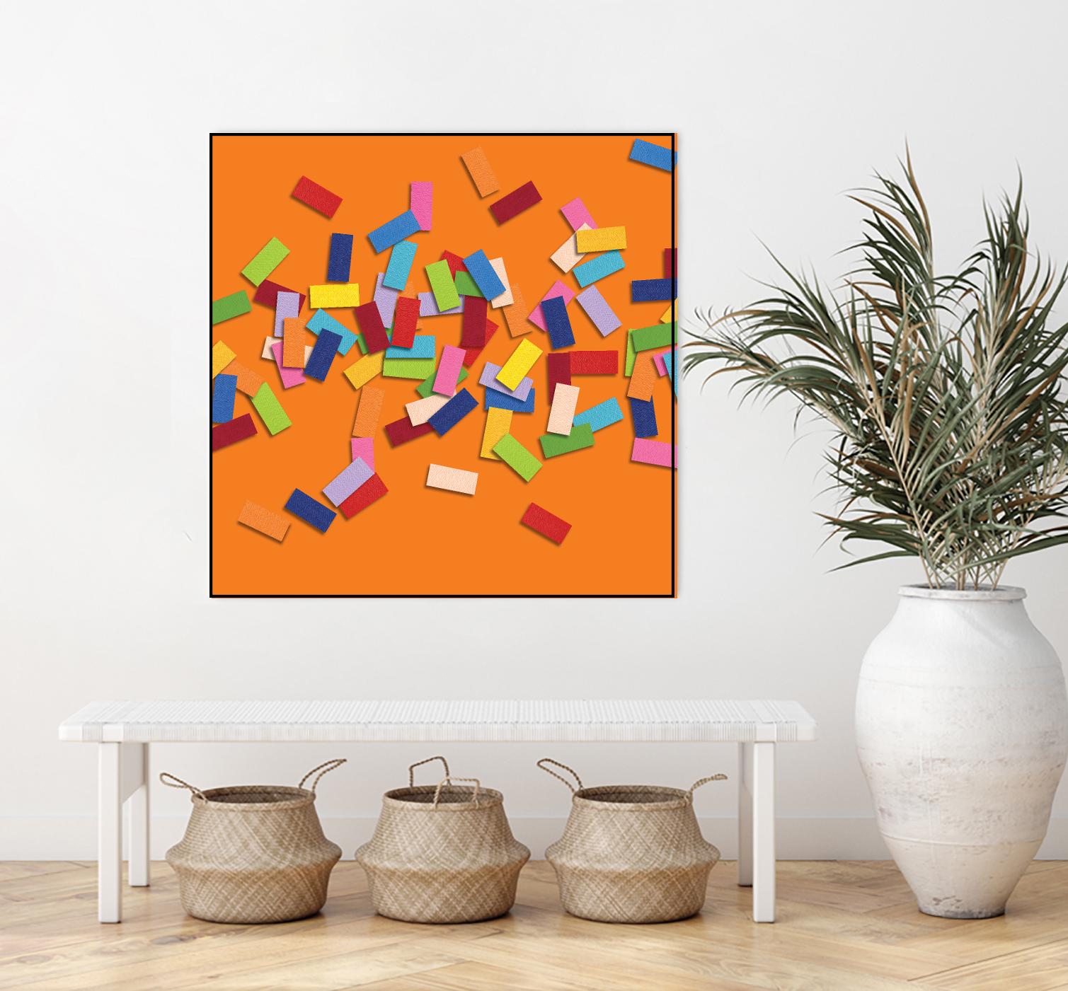 CONFETTI D -orange by Celine Cimon on GIANT ART - orange abstract canadian