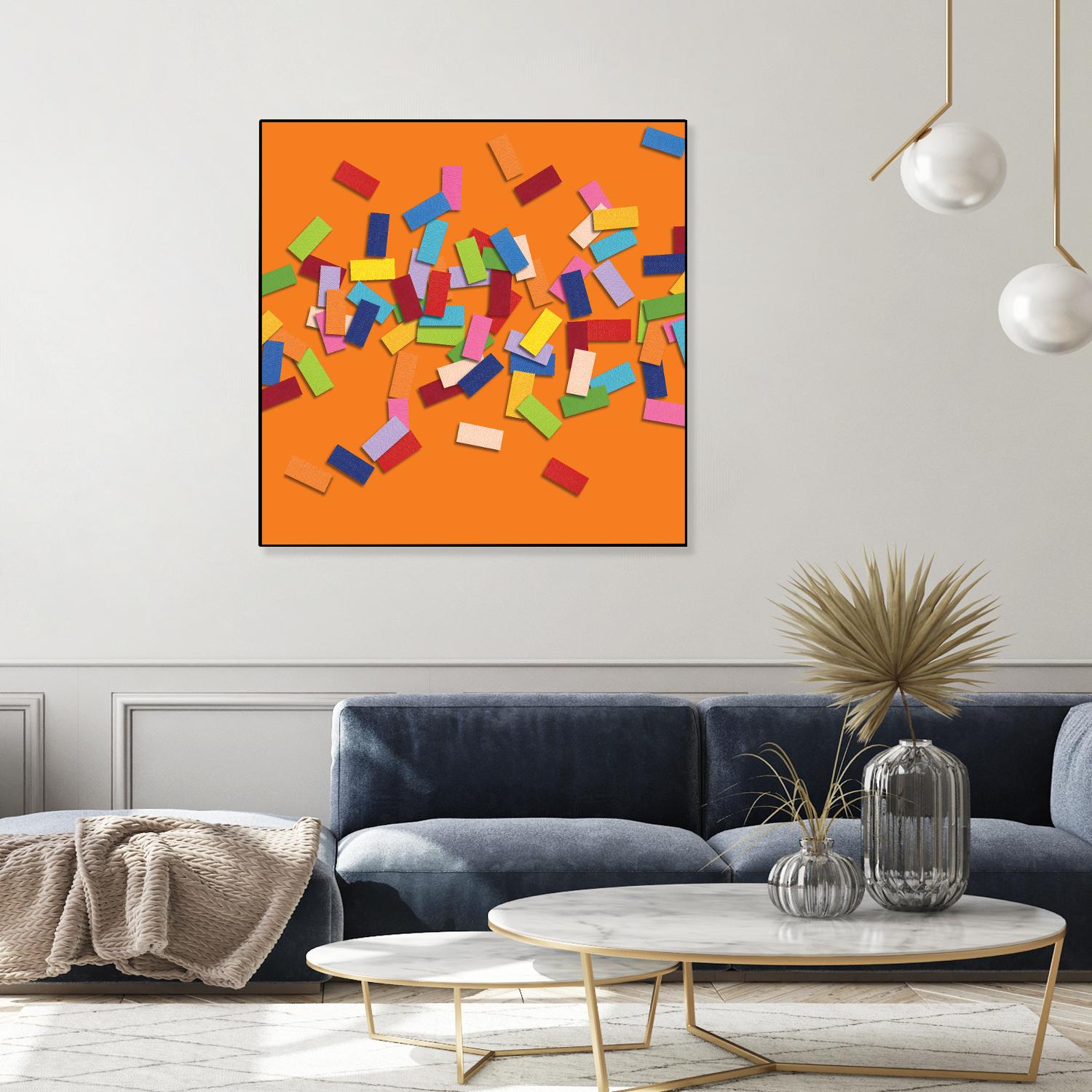 CONFETTI D -orange by Celine Cimon on GIANT ART - orange abstract canadian