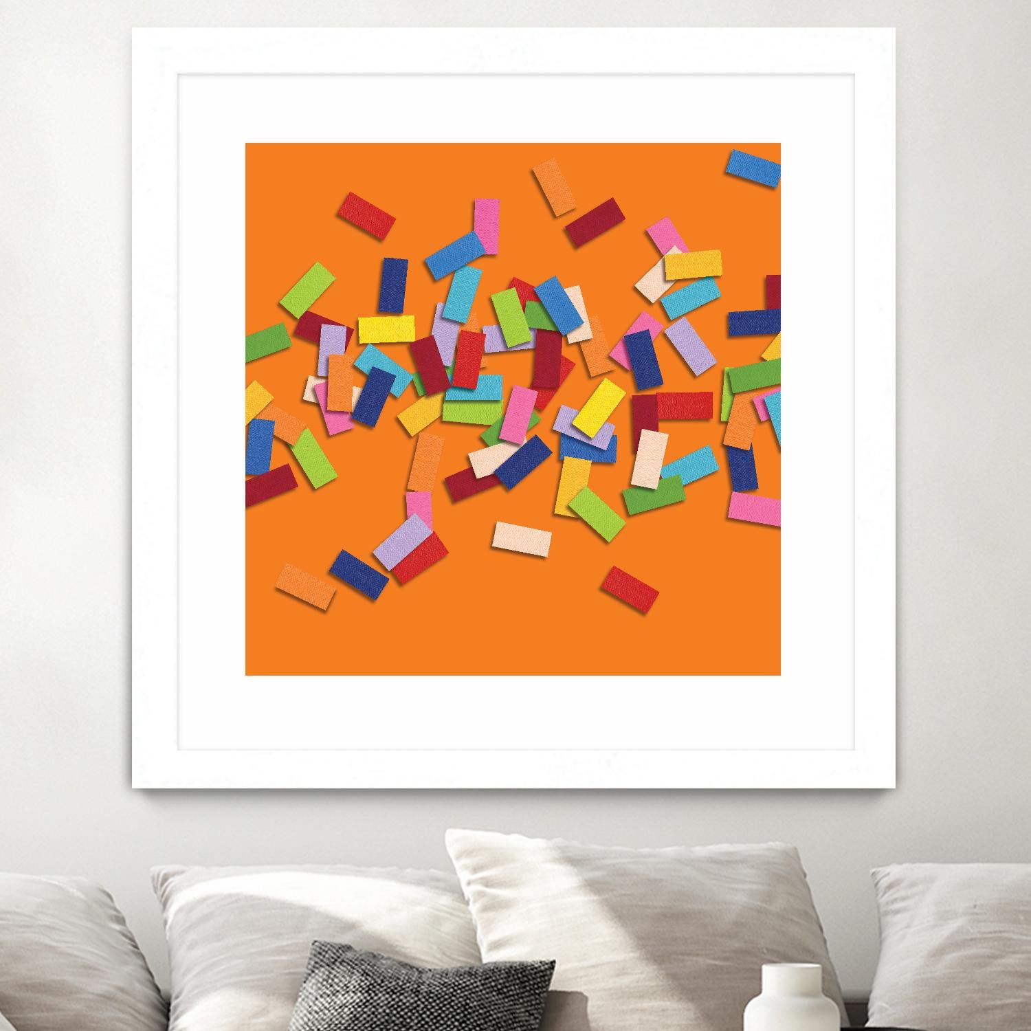 CONFETTI D -orange by Celine Cimon on GIANT ART - orange abstract canadian