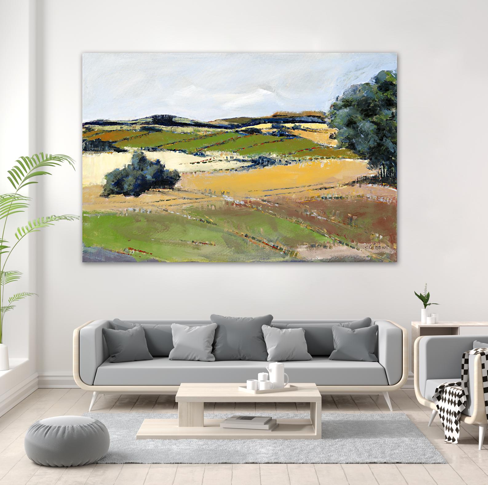 Colorful Landscape IV by Jacques Clement on GIANT ART - yellow landscape