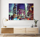 Painted City V by Jean-François Dupuis on GIANT ART - pink architecture new-york