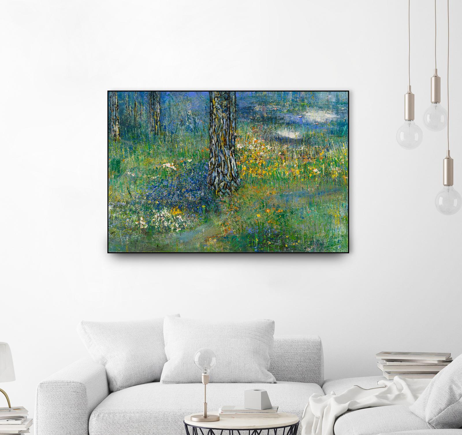 Guy L'heureux I by Diane Lambin on GIANT ART - green abstract forest