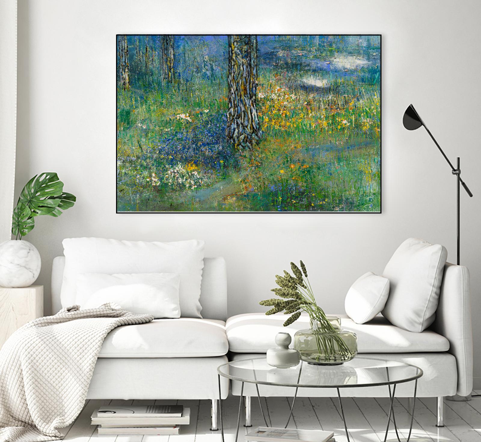 Guy L'heureux I by Diane Lambin on GIANT ART - green abstract forest