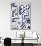 Centric -Blue Ice - 8 by Lori Dubois on GIANT ART - grey linear
