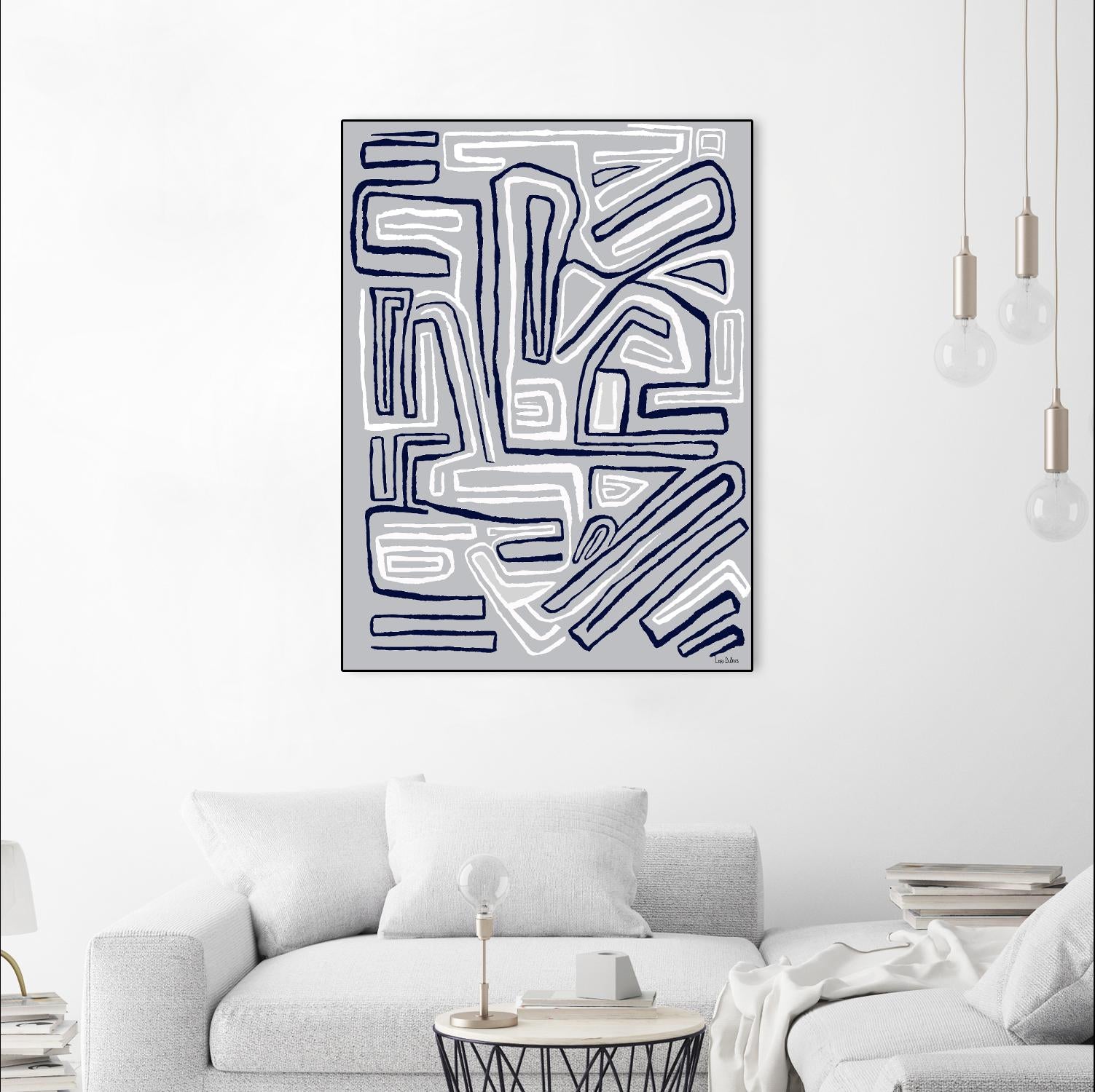 Centric -Blue Ice - 8 by Lori Dubois on GIANT ART - grey linear
