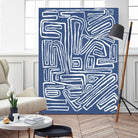Centric - Blue - 14 by Lori Dubois on GIANT ART - blue linear monochrome