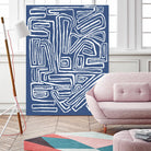 Centric - Blue - 14 by Lori Dubois on GIANT ART - blue linear monochrome