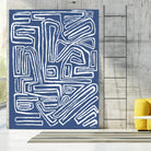 Centric - Blue - 14 by Lori Dubois on GIANT ART - blue linear monochrome