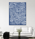 Centric - Blue - 14 by Lori Dubois on GIANT ART - blue linear monochrome