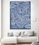 Centric - Blue - 14 by Lori Dubois on GIANT ART - blue linear monochrome