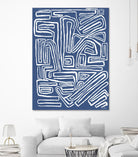 Centric - Blue - 14 by Lori Dubois on GIANT ART - blue linear monochrome