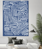 Centric - Blue - 14 by Lori Dubois on GIANT ART - blue linear monochrome