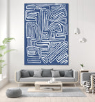 Centric - Blue - 14 by Lori Dubois on GIANT ART - blue linear monochrome