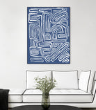 Centric - Blue - 14 by Lori Dubois on GIANT ART - blue linear monochrome