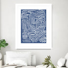 Centric - Blue - 14 by Lori Dubois on GIANT ART - blue linear artistes du québec