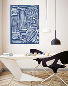 Centric - Blue - 14 by Lori Dubois on GIANT ART - blue linear artistes du québec