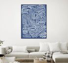 Centric - Blue - 14 by Lori Dubois on GIANT ART - blue linear monochrome