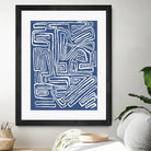 Centric - Blue - 14 by Lori Dubois on GIANT ART - blue linear artistes du québec