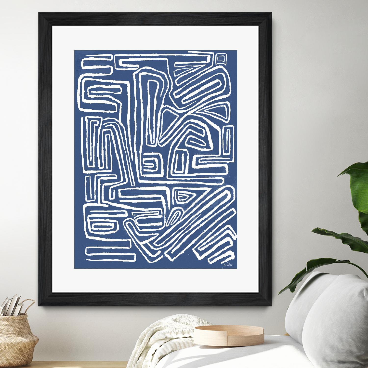 Centric - Blue - 14 by Lori Dubois on GIANT ART - blue linear artistes du québec