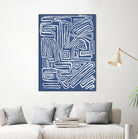 Centric - Blue - 14 by Lori Dubois on GIANT ART - blue linear monochrome