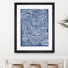 Centric - Blue - 14 by Lori Dubois on GIANT ART - blue linear artistes du québec