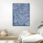 Centric - Blue - 14 by Lori Dubois on GIANT ART - blue linear monochrome