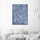 Centric - Blue - 14 by Lori Dubois on GIANT ART - blue linear monochrome