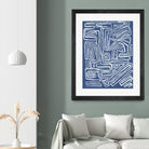 Centric - Blue - 14 by Lori Dubois on GIANT ART - blue linear artistes du québec